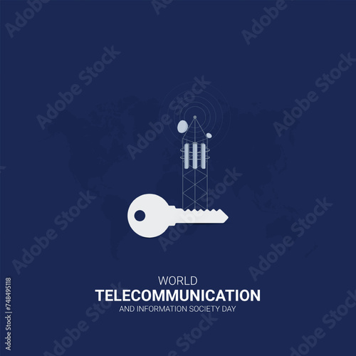 World Telecommunication day. World Telecommunication day creative ads design. social media post, vector, 3D illustration.