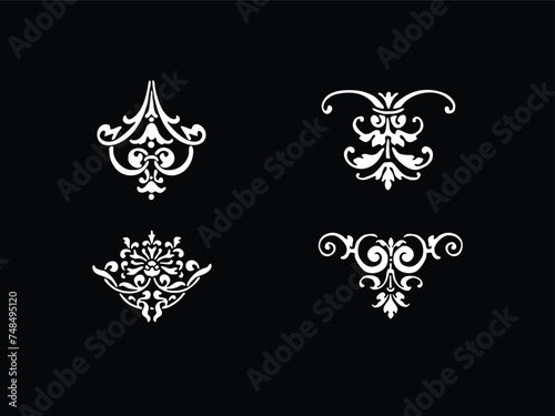 Set of Vintage Decorations Elements. Flourishes Calligraphic Ornaments and Frames. Retro Style Design Collection for Invitations, Banners, Posters, Placards, Badges and Logotypes