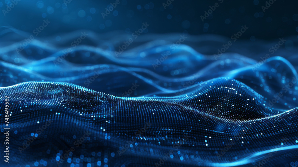 Blue waves and lines on a dark background. Blue waves and lines on a dark background.