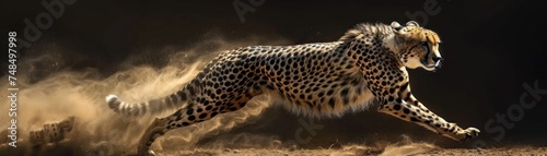 Cheetah in Full Stride. Capturing the Grace and Power of Fastest Land Animal as it Races Across