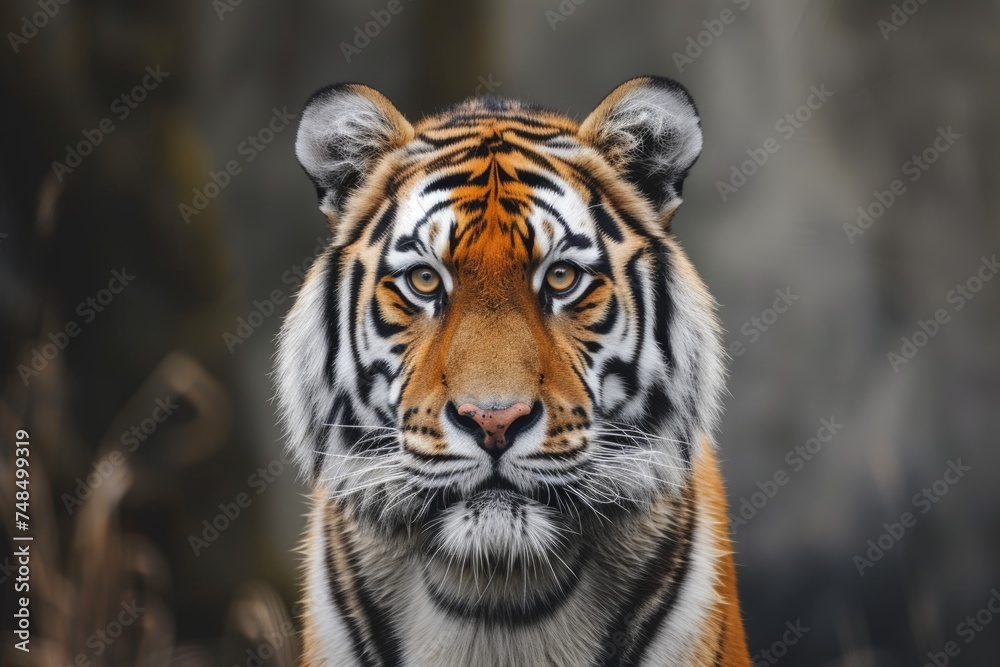 Fototapeta premium A Close-up of an Orange Tiger's Face