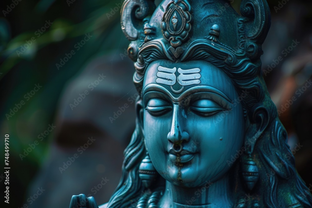 Bronze Hindu deity statue of Lord Siva. Fictional Character Created By Generated By Generated AI.