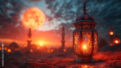 Arabic lantern of ramadan celebration, ramadan kareem background