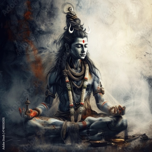 The Dhanvantari Ashtami - A Deity for Healing and Restoration. Fictional Character Created By Generated By Generated AI. photo