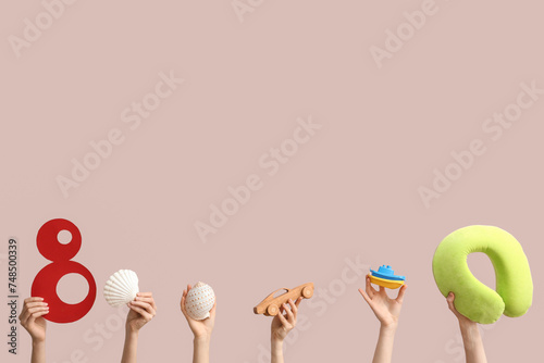 Female hands with paper fig...