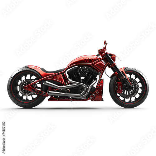 Motorcycle on white background