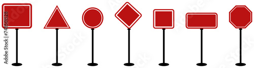 Different road sign set. Vector illustration.