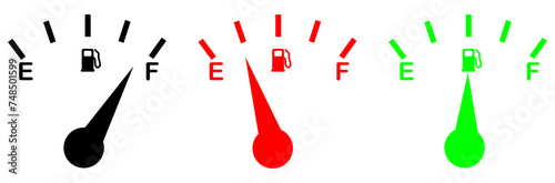 Fuel gauge icon Set. Vector Isolated on White Background.