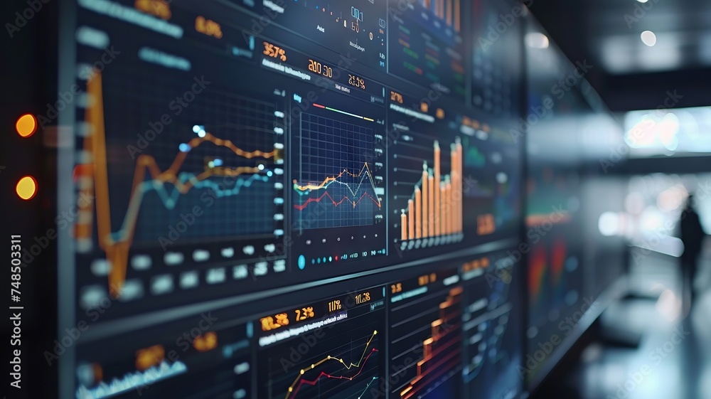 Obraz premium Dynamic business analytics displayed on modern technology