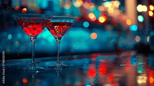 Each glass captures a moment of nightlife glamour with its brilliant color