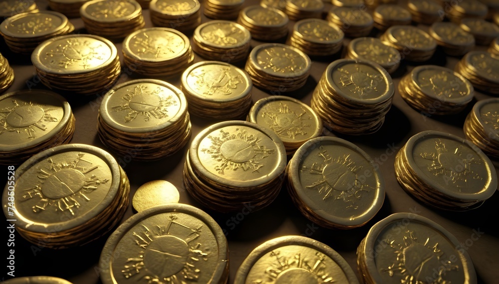 A lot of ancient gold coins macro
