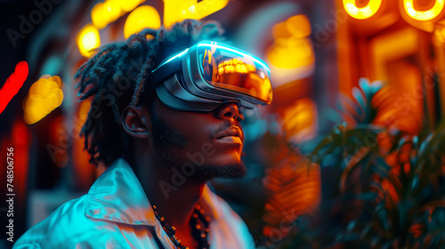 Guy wearing a VR glasses 