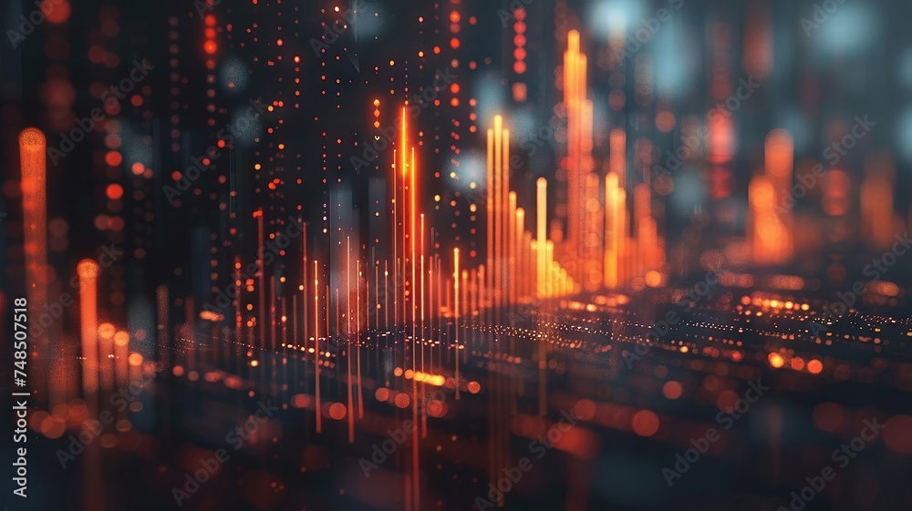 Dynamic business analytics displayed on modern technology