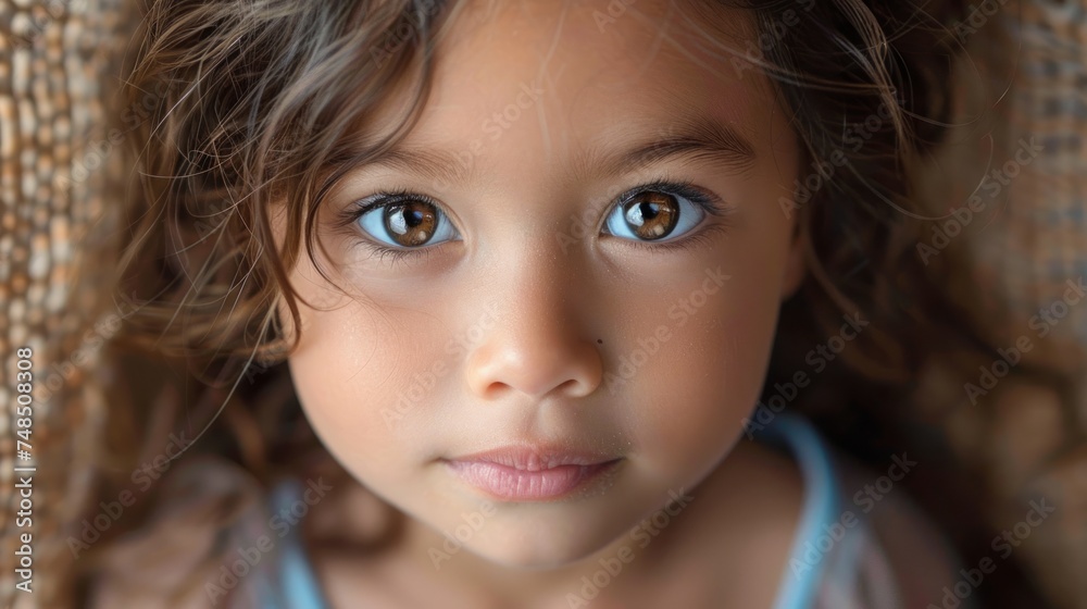 Close-Up Portrait of a Little Girl Generative AI Close-Up Portrait of a Little Girl Generative AI