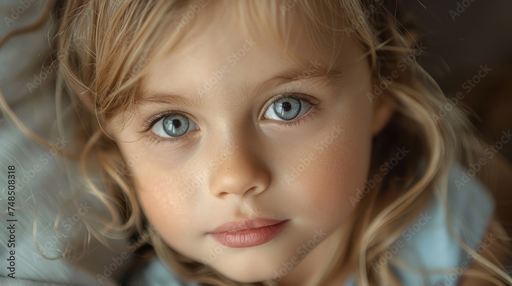 Close-Up Portrait of a Little Girl Generative AI Close-Up Portrait of a Little Girl Generative AI