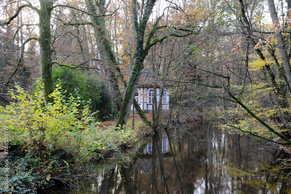 Park at the Historical Castle in the Village Holdenstedt, Lower Saxony Park at the Historical Castle in the Village Holdenstedt, Lower Saxony