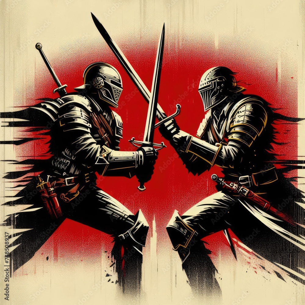 Fototapeta premium Knight Battle V7