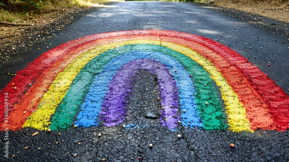 Obraz premium Rainbow Road Generative AI
