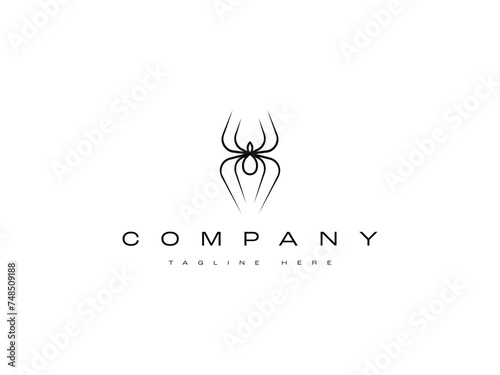 minimal spider line logo design