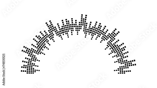 Circle audio waves set. Circular music sound graphic design collection. Round sound and radial radio equalizer. radio podcasts, music player, video editor, recorder. Vector illustration