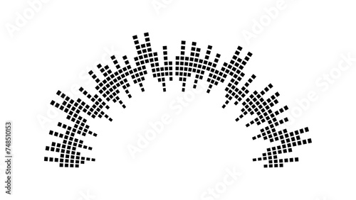 Circle audio waves set. Circular music sound graphic design collection. Round sound and radial radio equalizer. radio podcasts, music player, video editor, recorder. Vector illustration