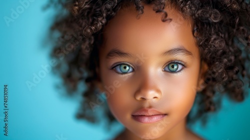 Joyful Childhood: A Portrait of a Radiant Young Girl Generative AI