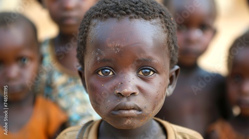 Hungry African Children Pleading for Food Generative AI