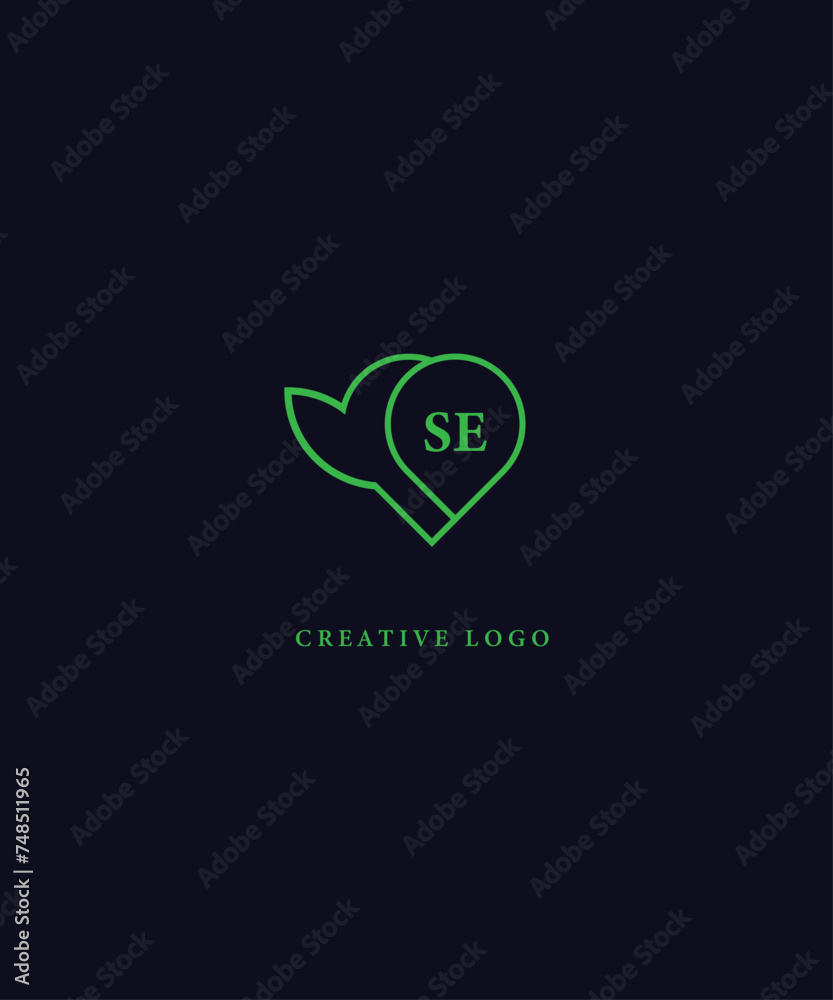 SE green logo design. SE vector logo design for business. SE green logo design. SE vector logo design for business.