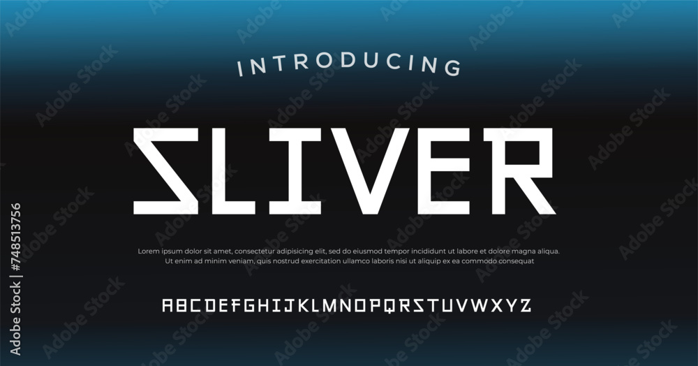 Sliver style font design alphabet letters and numbers vector illustration - obrazy, fototapety, plakaty 