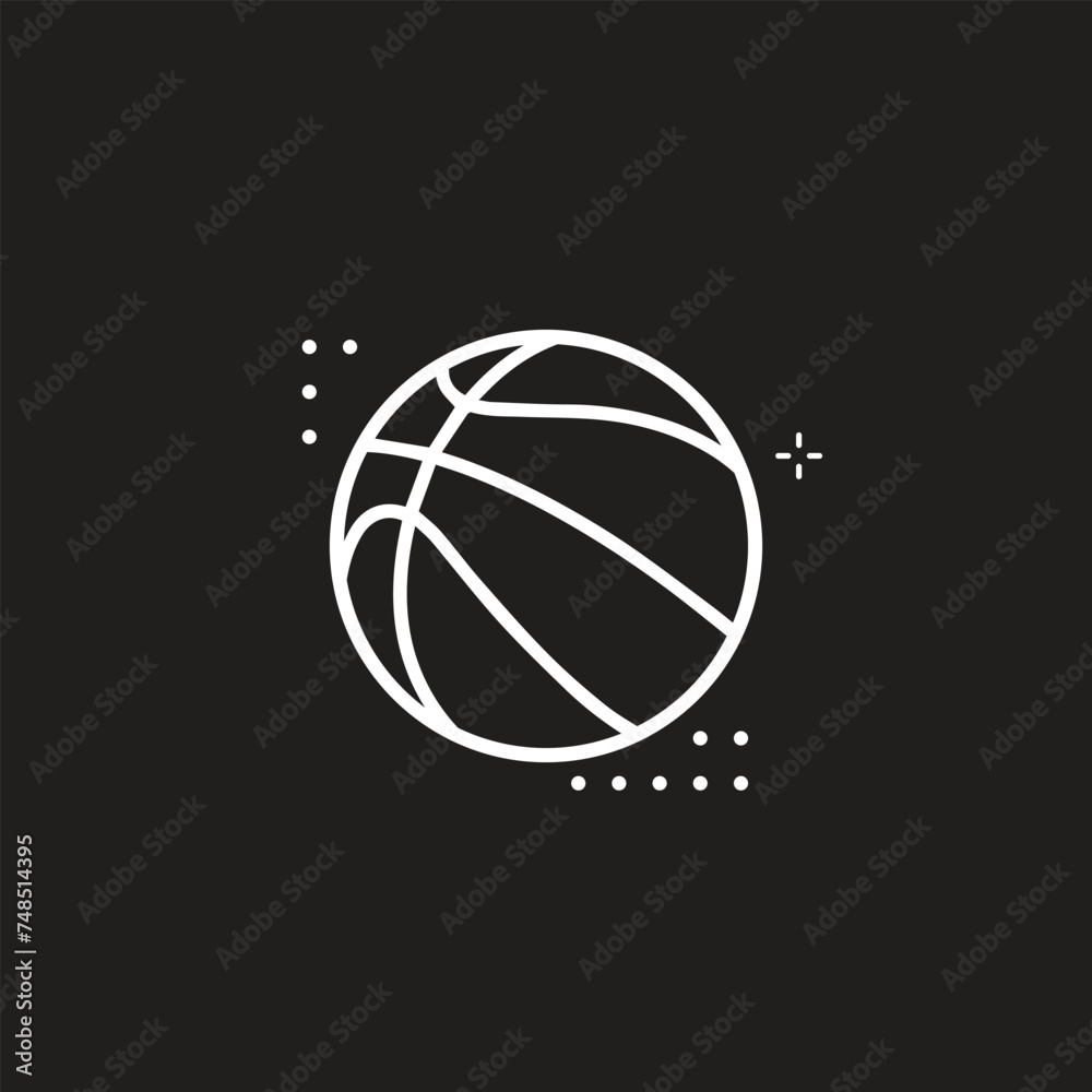 Vector Basketball Ball Icon Set Isolated on White Background.