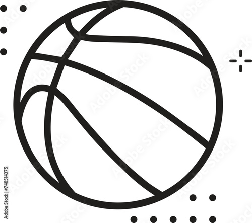 Vector Basketball Ball Icon Set Isolated on White Background.