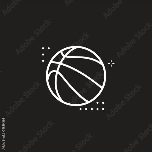 Vector Basketball Ball Icon Set Isolated on White Background.