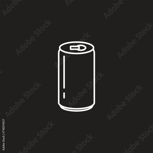 Soda can icon vector in thin line and flat style with editable stroke on white background. Dented soda cans icons set. Beverage, beer and brewing sign and symbol. Vector illustration