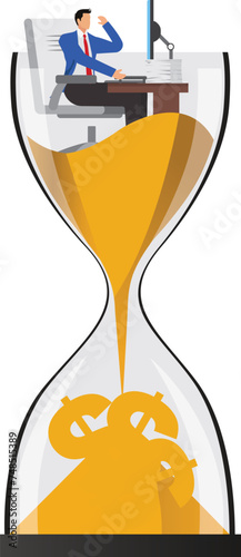 Deadline, Hourglass, Currency, Impatient,Incentive, Businessman,