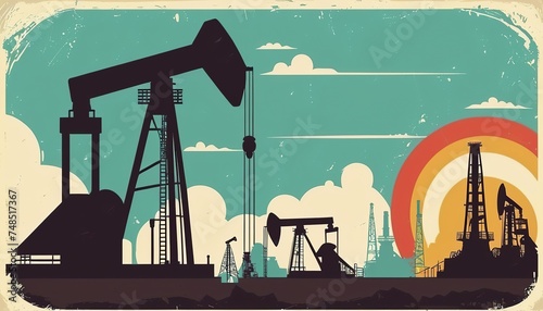 Modern Flat Style: Oil Industry Concept Design in Vector