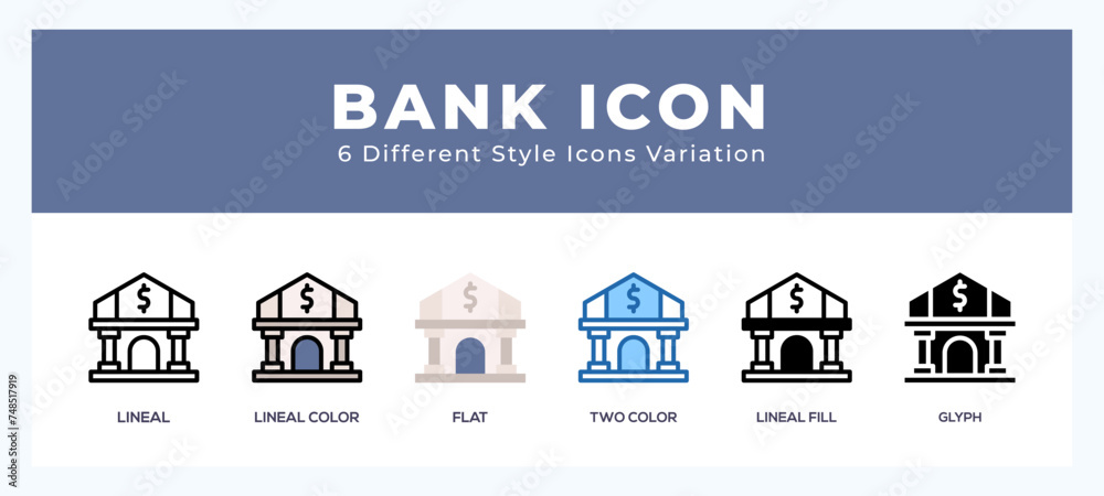 Bank pack of icons. vector illustration.