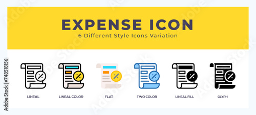 Expense icons set. Different style of icons simple vector illustration.