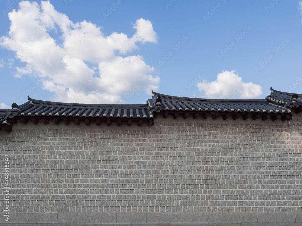 Seoul, South Korea - 27.Sep.2020: The wall of the palace in seoul