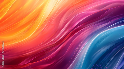 Abstract vibrant swirls dynamic background in colorful rainbow colors. Soft pleat textile flowing like fluid.