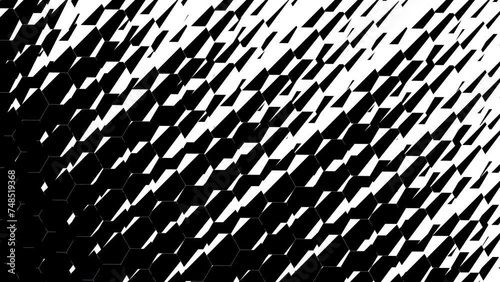 Abstract creative black and white geometric shape motion background. Video animation Ultra HD 4k footage.