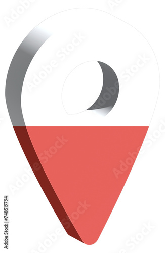 Poland flag pin map 3d render geotag Free Download Poland flag pin map 3d render geotag - GFXLoad