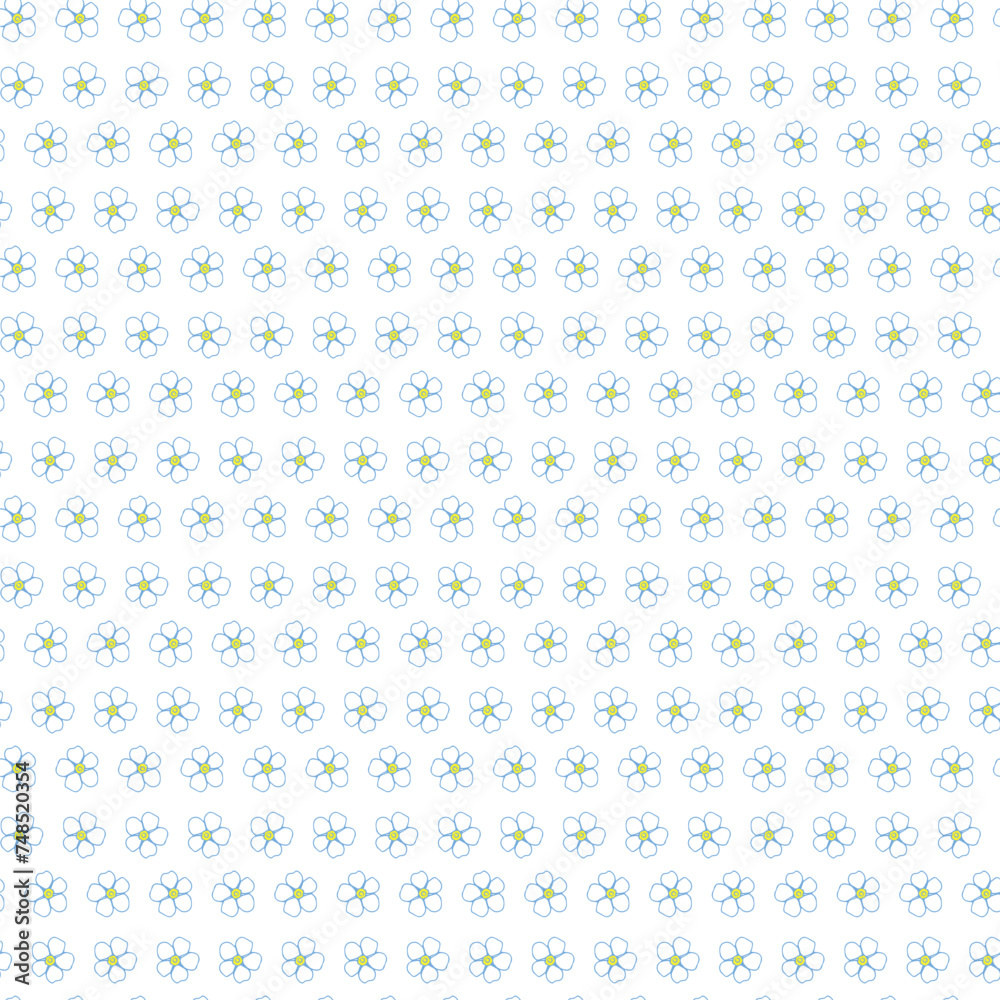 Forget me not wild little blue flower seamless pattern for surface design. Hand drawn floral vector spring background, for textile design, scrapbook, wallpaper Forget me not wild little blue flower seamless pattern for surface design. Hand drawn floral vector spring background, for textile design, scrapbook, wallpaper