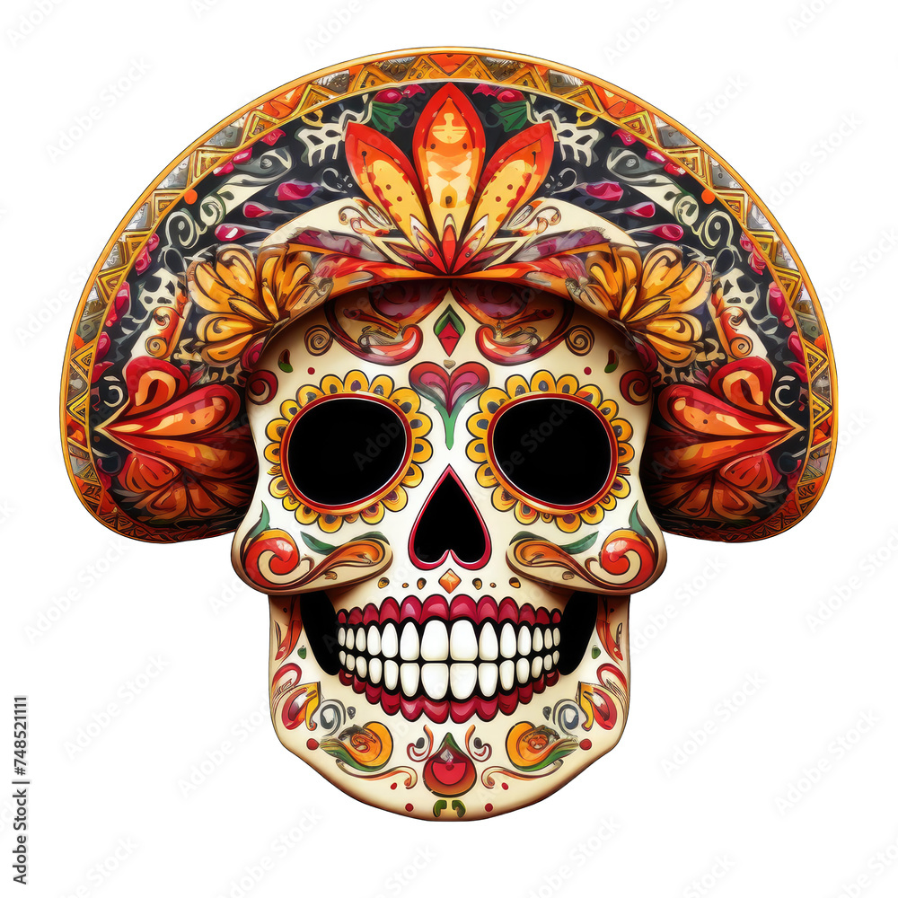 Naklejka premium Mexican skull png