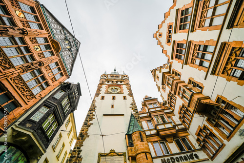 Historical buildings in Freiburg im Breisgau. Centuries-old architecture.
 photo