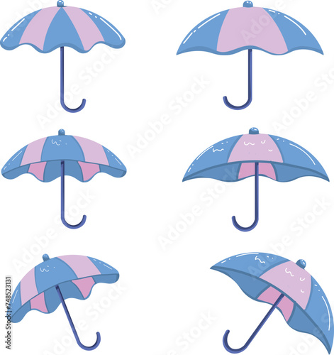 Set of Different Umbrellas