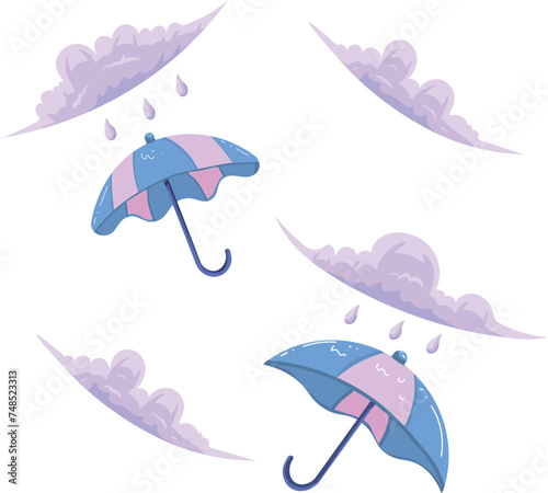 Vector umbrella rain protection