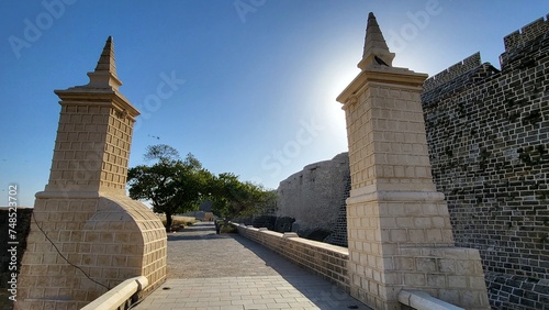 Diu, Dadra and Nagar Haveli and Daman and Diu India - Feb 23 2024: Diu fort - Built in the 16th century by the Portuguese, this sandstone fort features a lighthouse and 3 churches. photo