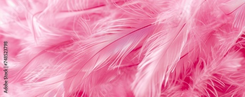 Soft pink colored feather texture background.