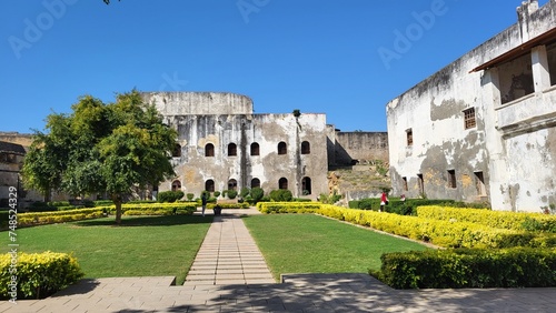 Diu, Dadra and Nagar Haveli and Daman and Diu India - Feb 23 2024: Diu fort - Built in the 16th century by the Portuguese, this sandstone fort features a lighthouse and 3 churches. photo