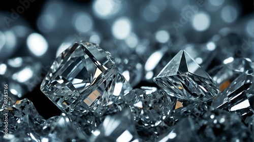 Shiny sparkling diamond crystal texture close up from Generative AI photo